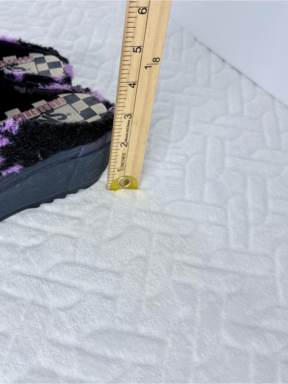 Vans X Irene Kim Purple and Black Fuzzy Slip-On Shoes Women’s 7 Men’s 5.5 - Picture 6 of 6